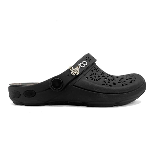 Detalhe - Babuche Boa Onda Nellie Feminino 1317-162 Preto