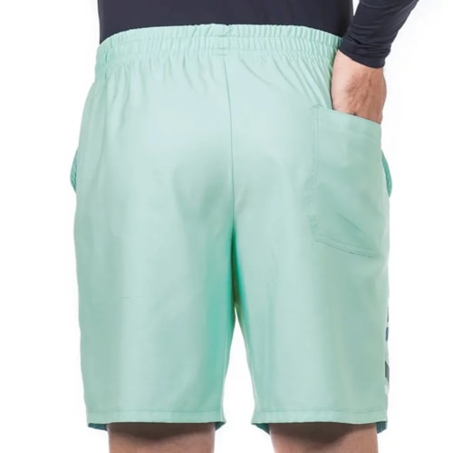 Bermuda Elite Com Elástico Masculina Plus 34443 Verde Claro/Branco