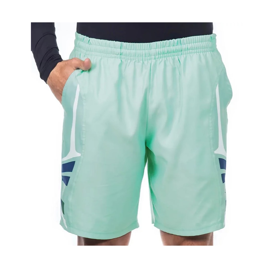 Bermuda Elite Com Elástico Masculina Plus 34443 Verde Claro/Branco Bermuda Elite Com Elástico Masculina Plus 34443 Verde Claro/Branco