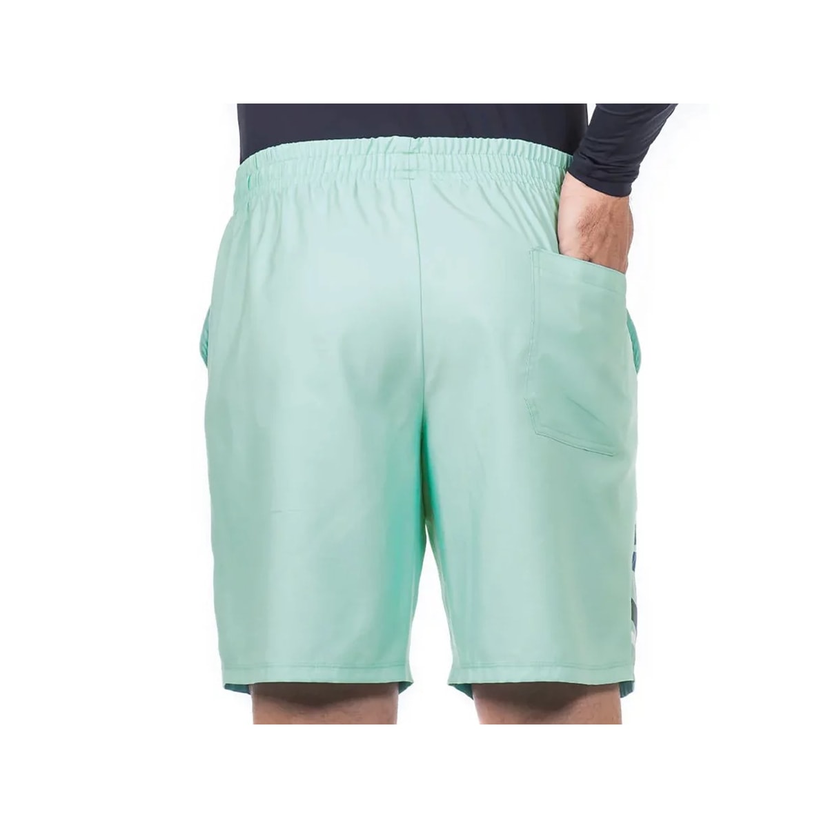 Bermuda Elite Com Elástico Masculina Plus 34443 Verde Claro/Branco Bermuda Elite Com Elástico Masculina Plus 34443 Verde Claro/Branco