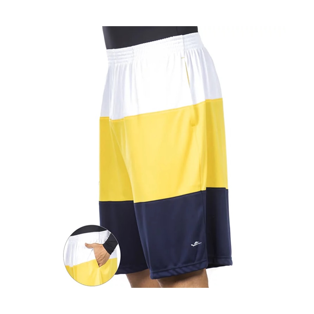 Bermuda Elite Com Elastico Masculino 34447 Bco/Amarelo/Marinho Bermuda Elite Com Elastico Masculino 34447 Bco/Amarelo/Marinho