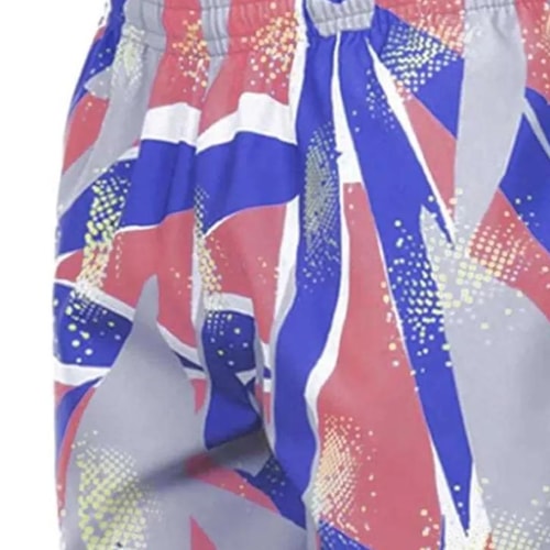 Detalhe - Bermuda Elite Masculina 34439 Coral/Marinho/Laranja