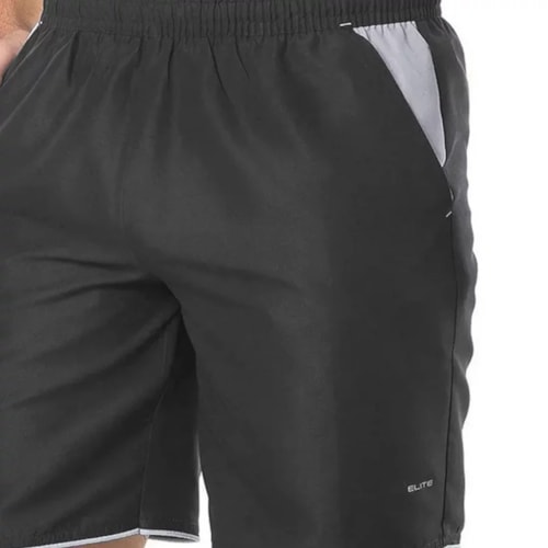 Detalhe - Bermuda Elite Masculina Sol De Verão 34153 Preto/Gelo