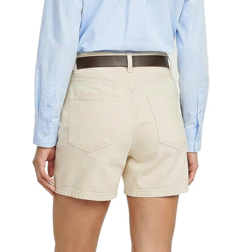 Detalhe - Bermuda Feminina Hering Sarja Hch1 Natural