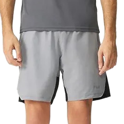 Bermuda Fila Elástico Tactel F11at01011 Cinza Médio/Preto