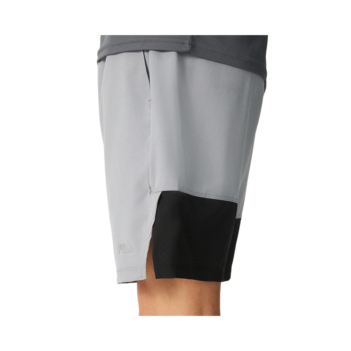 Bermuda Fila Elástico Tactel F11at01011 Cinza Médio/Preto
