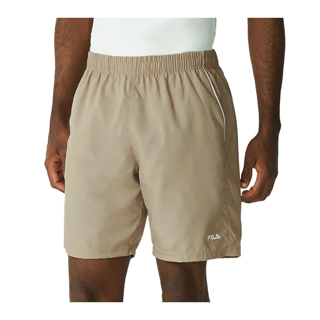 Bermuda Fila Elástico Tactel F11TR00017 Areia/Branco