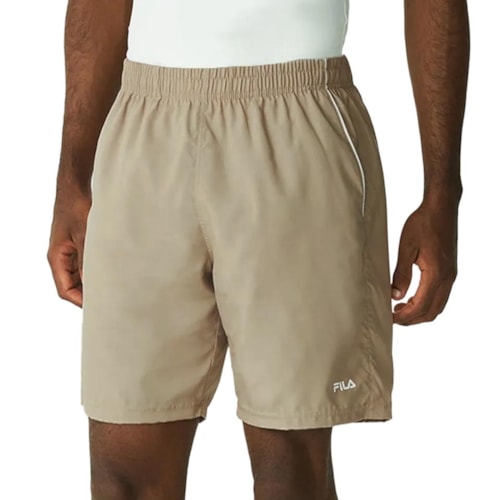 Bermuda Fila Elástico Tactel F11TR00017 Areia/Branco