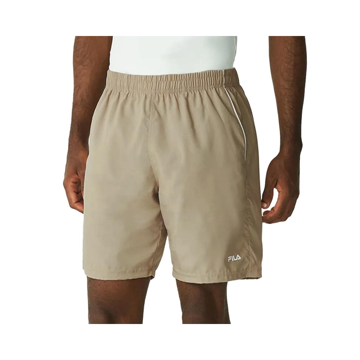 Bermuda Fila Elástico Tactel F11TR00017 Areia/Branco Bermuda Fila Elástico Tactel F11TR00017 Areia/Branco