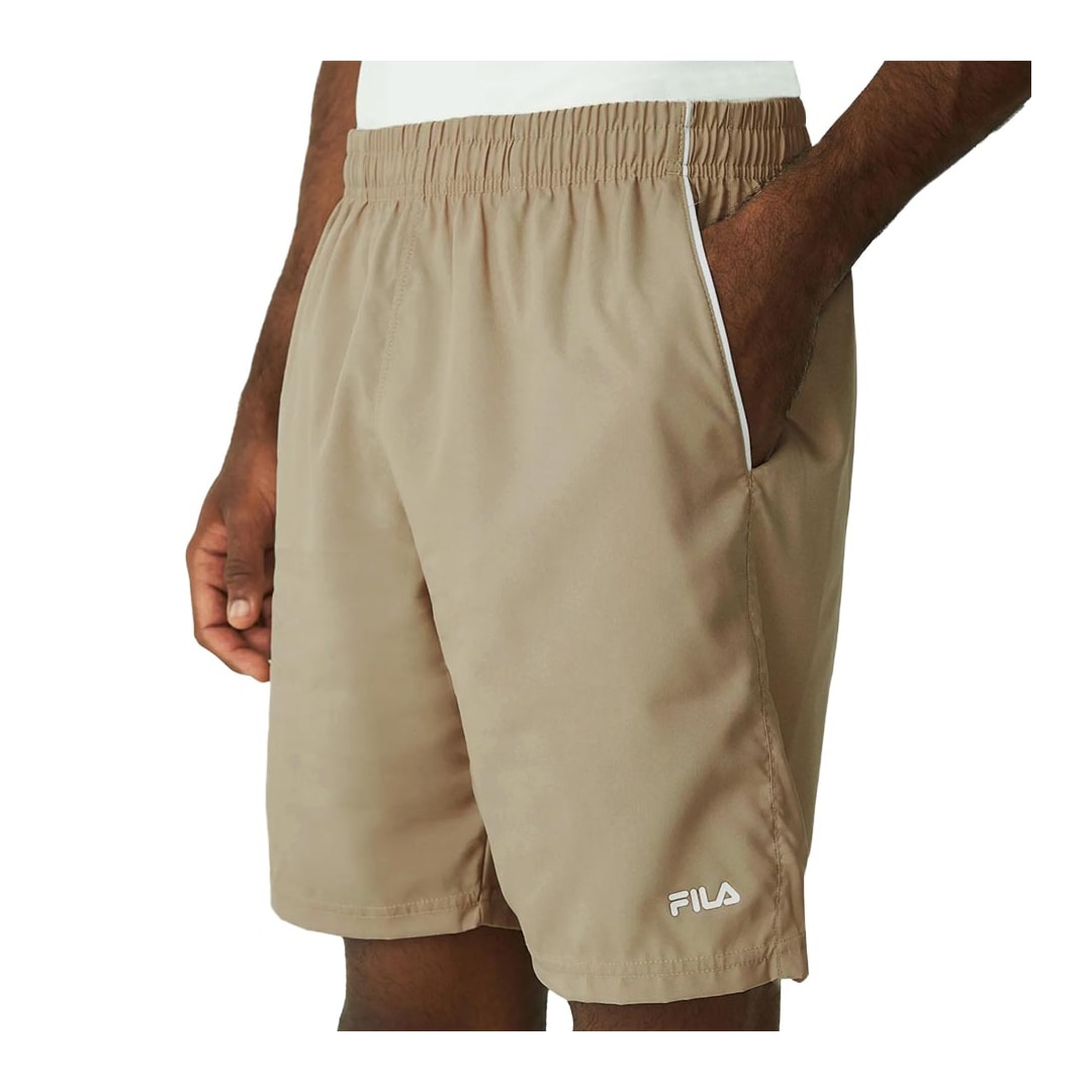Bermuda Fila Elástico Tactel F11TR00017 Areia/Branco