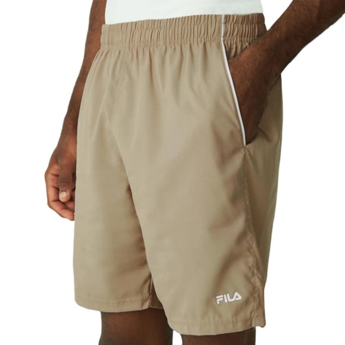 Detalhe - Bermuda Fila Elástico Tactel F11TR00017 Areia/Branco