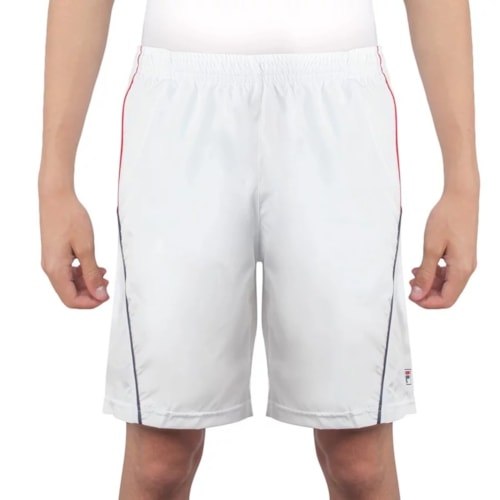 Detalhe - Bermuda Fila Masculina Cinci Ii Tn090219 Branco/Vermelho