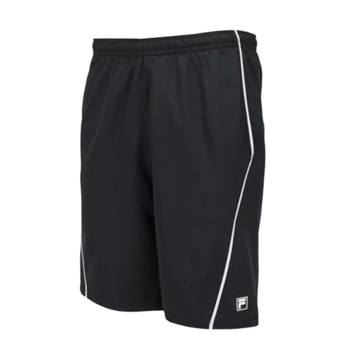 Detalhe - Bermuda Fila Masculina Cinci Ii Tn090219 Preto/Preto/Branco