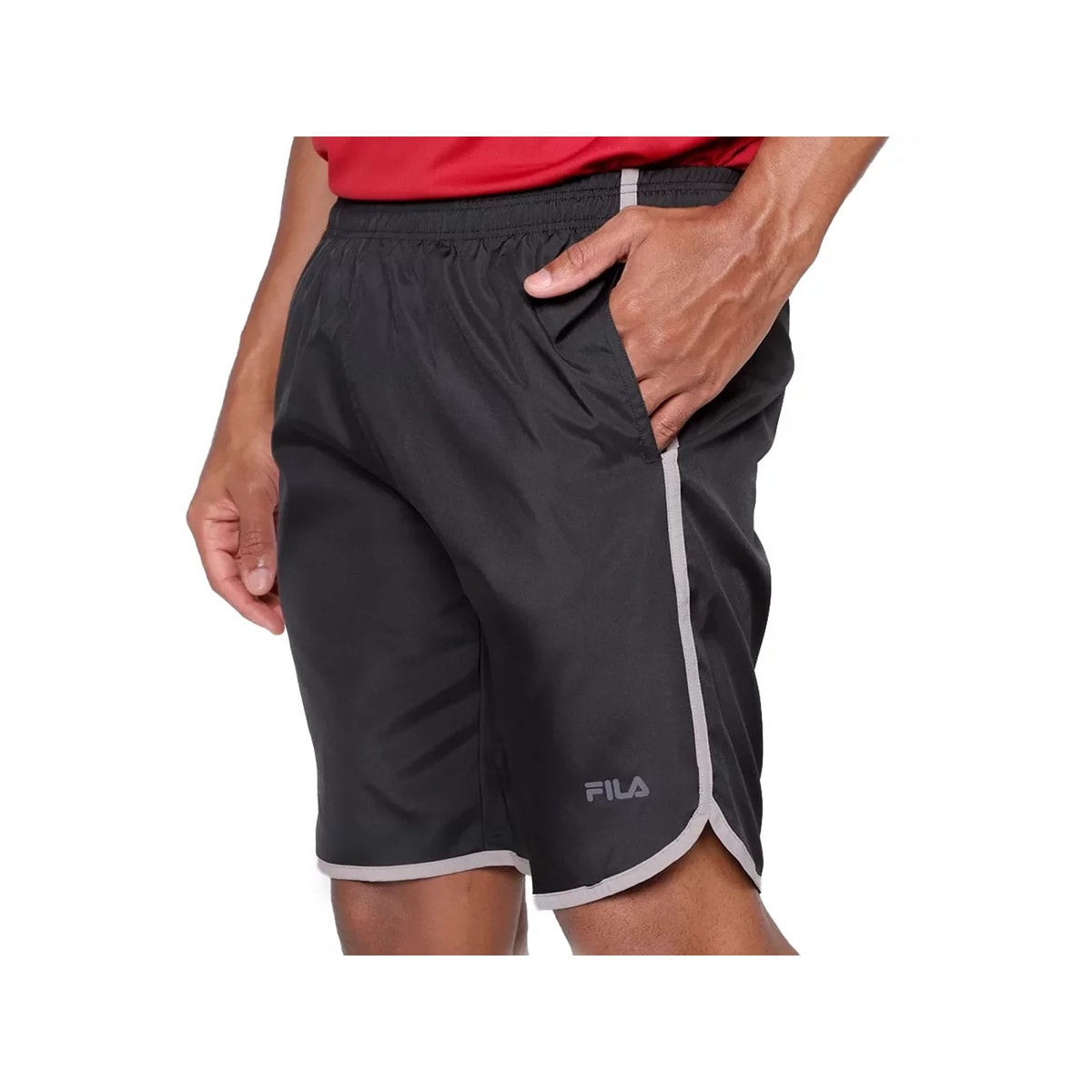 Bermuda Fila Masculina Curve Letter F11at132 Preto/Cinza Bermuda Fila Masculina Curve Letter F11at132 Preto/Cinza