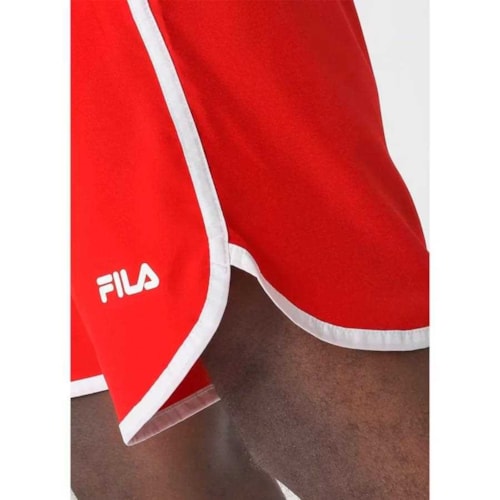 Detalhe - Bermuda Fila Masculina Curve Letter F11at132 Vermelho Chil/Branco