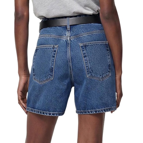Detalhe - Bermuda Hering Feminina Jeans Mom HCH0