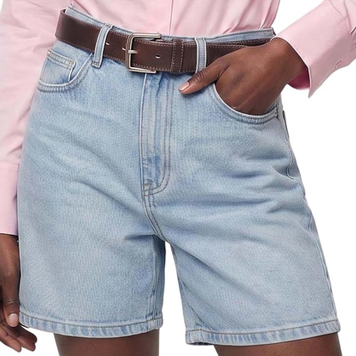 Bermuda Hering Feminina Jeans Mom Hch0 Jeans Claro