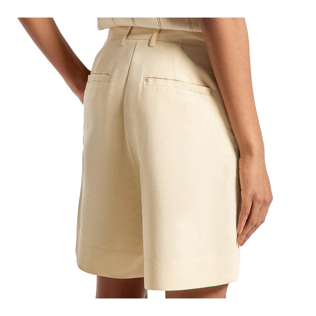 Bermuda Hering Feminina Social Reta Em Linho K6VJ Off White Bermuda Hering Feminina Social Reta Em Linho K6VJ Off White