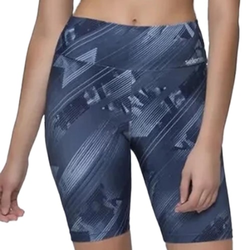 Detalhe - Bermuda Selene Shorts Ginastica 20830 Azul Medio