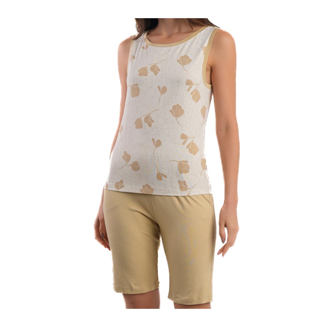 Bermudoll Podiun Feminino Verão Sem Manga 275068 Natural