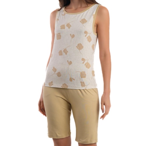Bermudoll Podiun Feminino Verão Sem Manga 275068 Natural