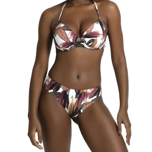 Detalhe - Biquíni Marcyn Bojo Plus 629.7241 Marrom/Branco