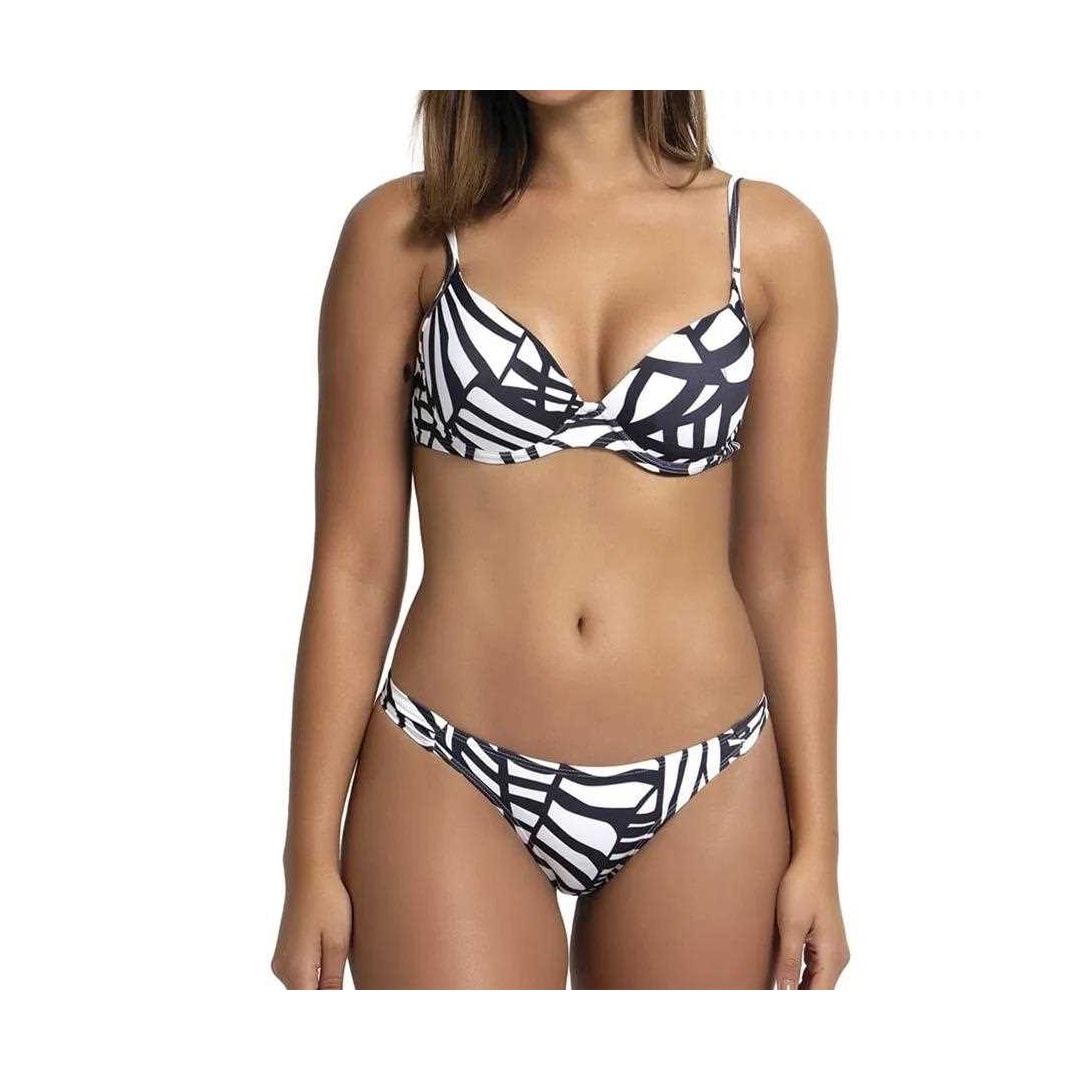 Biquíni Marcyn Lateral Franzida 629.725 Branco/Preto Biquíni Marcyn Lateral Franzida 629.725 Branco/Preto