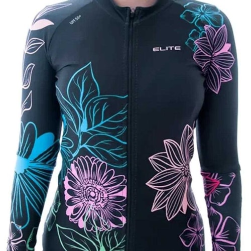 Detalhe - Blusa Elite De Ciclismo Meia Manga 135178 Preto