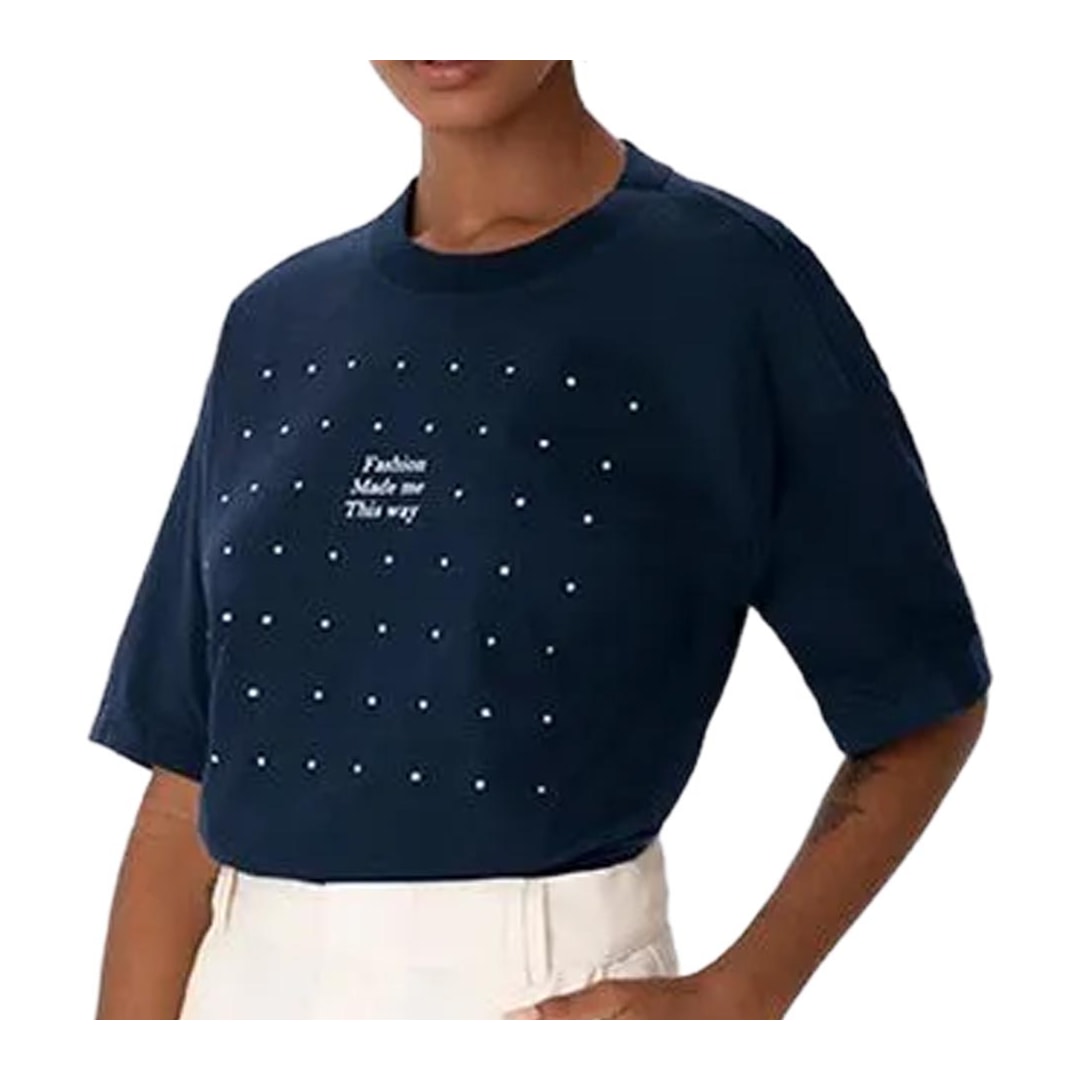 Blusa Enfim De Algodão 1000135160 Azul Marinho