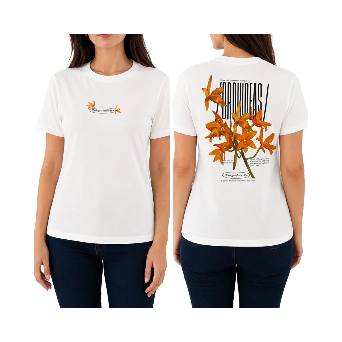 Blusa Hering Algodão Meia Manga 4Hb5 Branco Off Blusa Hering Algodão Meia Manga 4Hb5 Branco Off