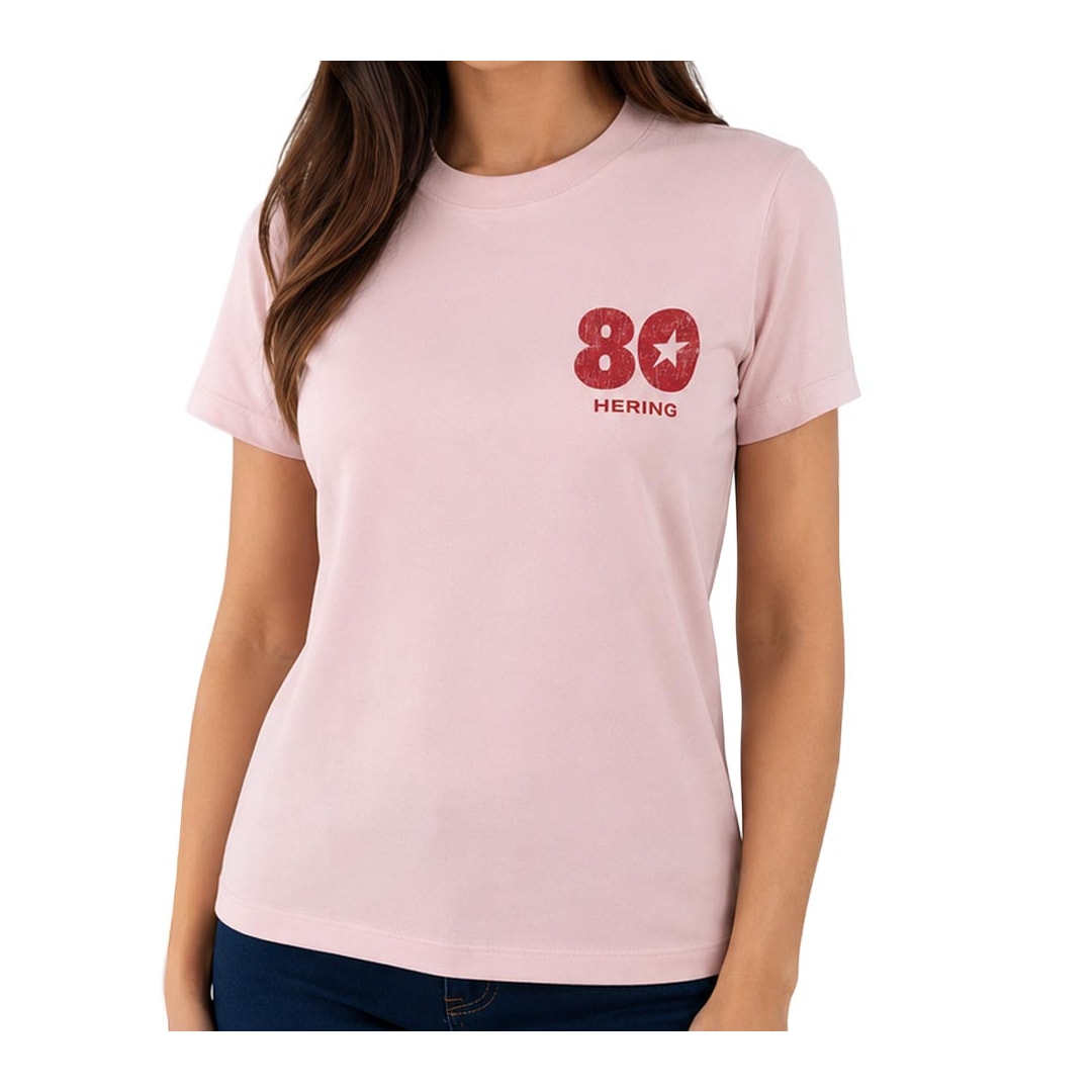 Blusa Hering Algodão Meia Manga 4Hb5 Rosa