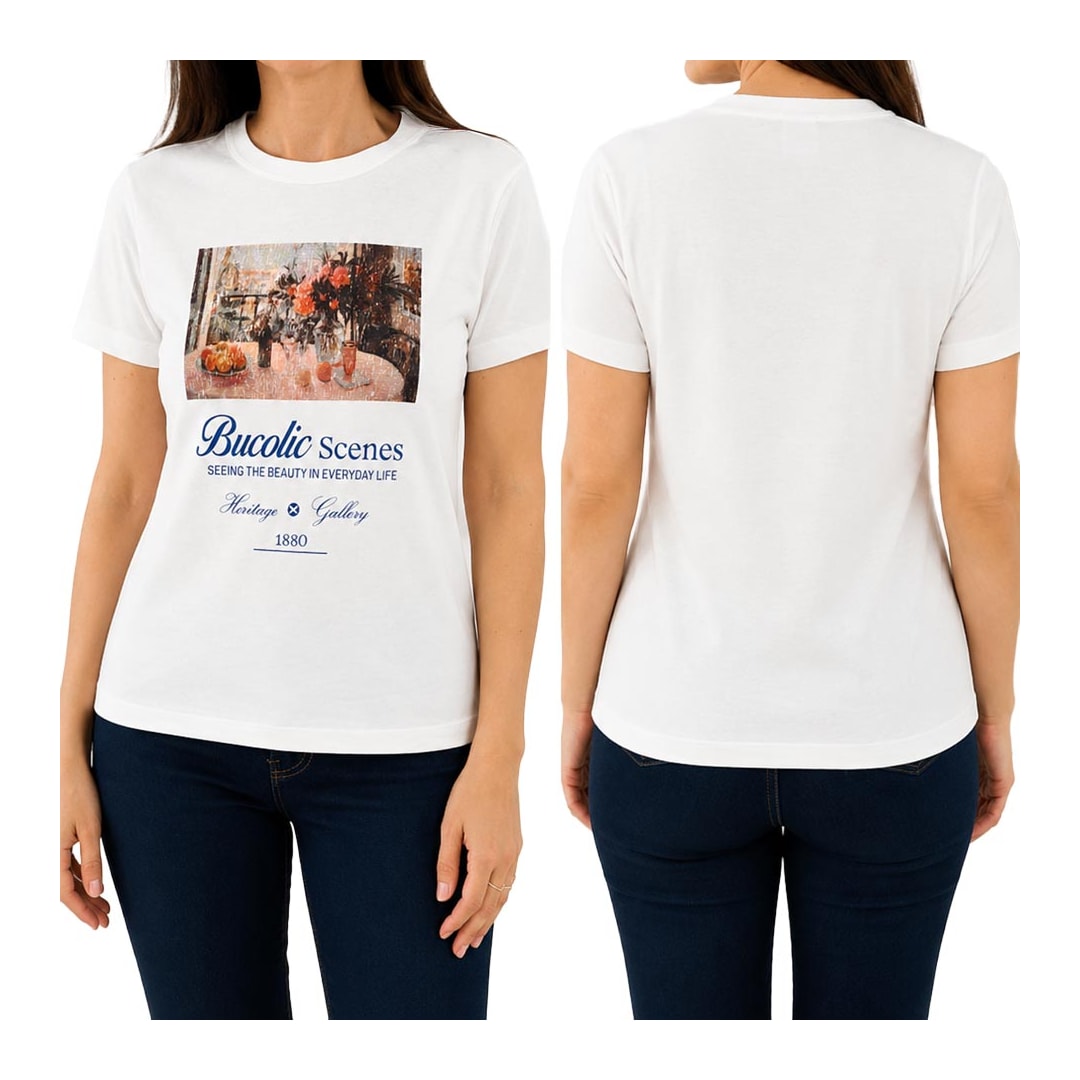 Blusa Hering Algodão Meia Manga 4Hbd Branco Off White Blusa Hering Algodão Meia Manga 4Hbd Branco Off White