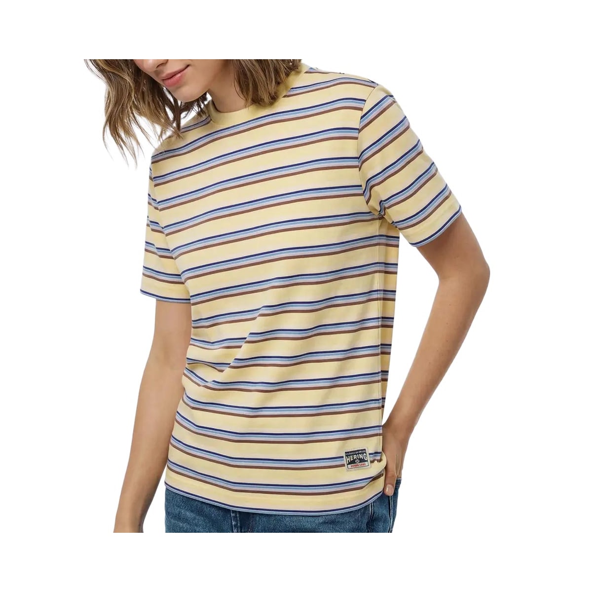 Blusa Hering Box Listrada 4H7c Amarelo Listrado