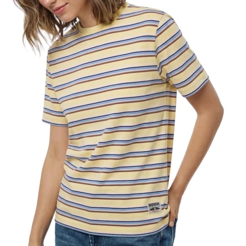 Blusa Hering Box Listrada 4H7c Amarelo Listrado