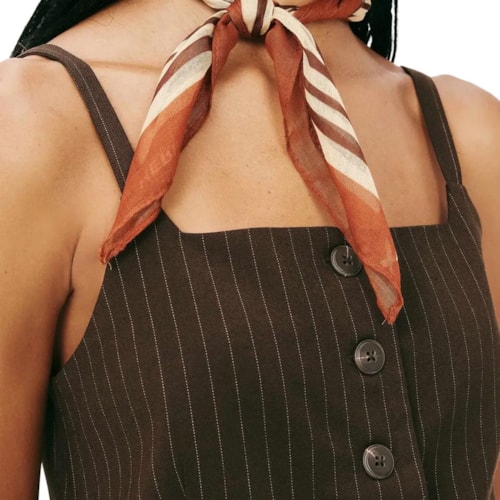 Detalhe - Blusa Hering Colete Listrado Em Alfaiataria K6eg Verde Cedro