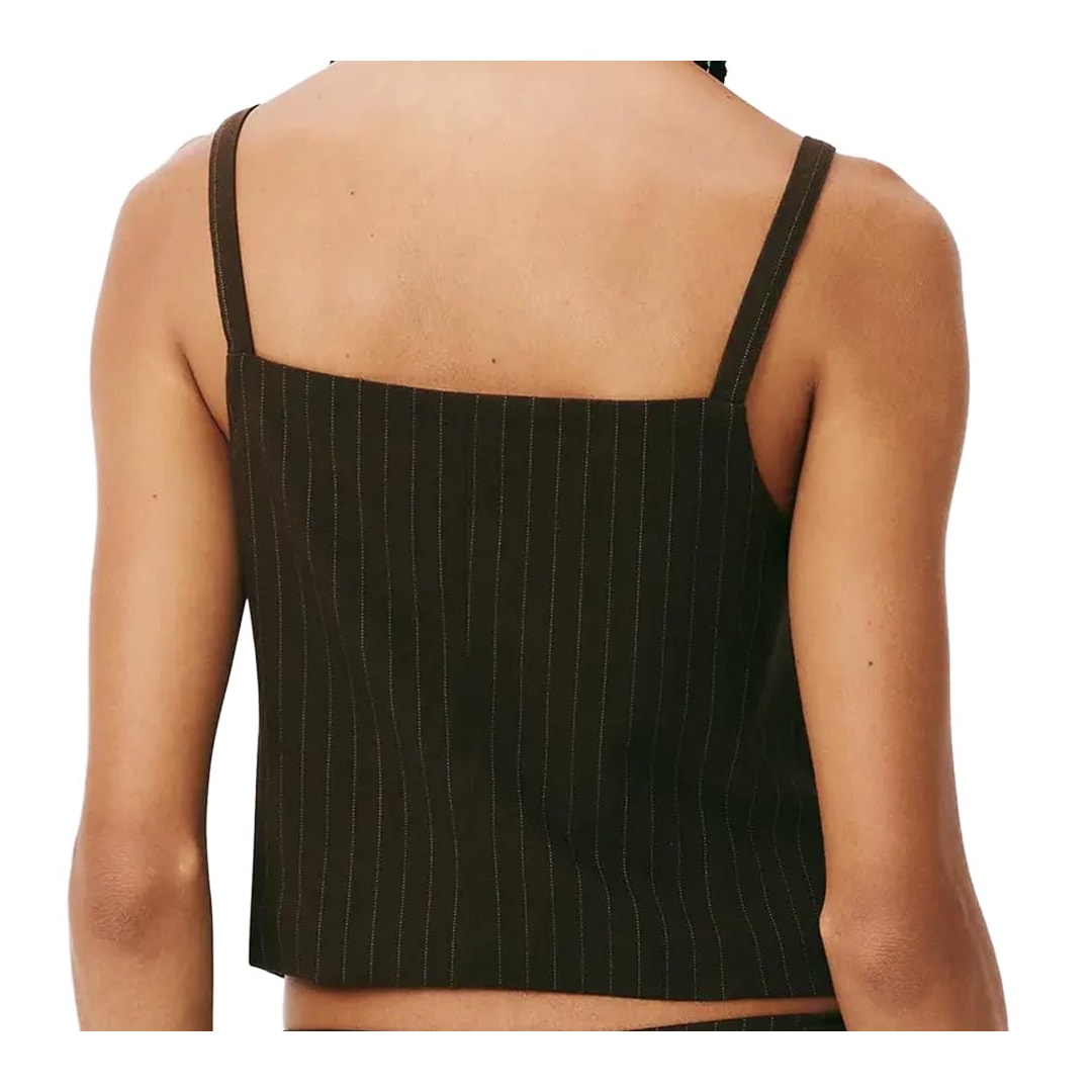 Blusa Hering Colete Listrado Em Alfaiataria K6eg Verde Cedro