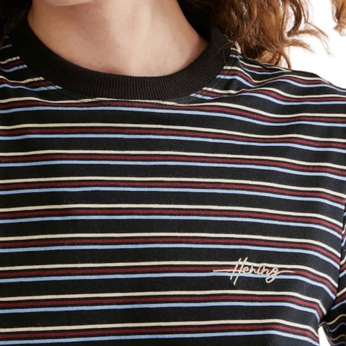 Detalhe - Blusa Hering De Malha Meia Manga 4H5h Listra Marinho