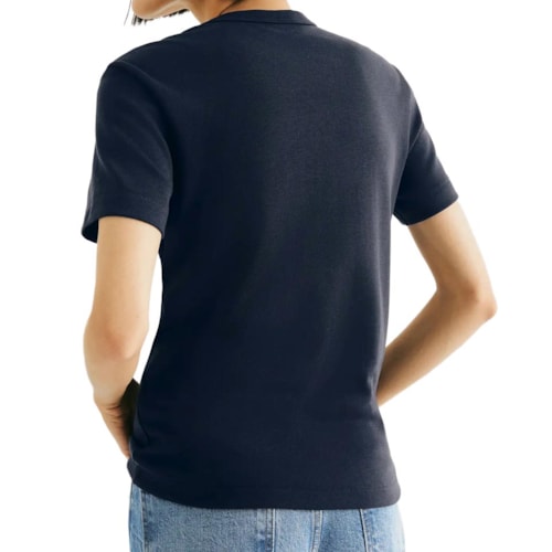 Detalhe - Blusa Hering De Malha Meia Manga 4H7A Azul Marinho