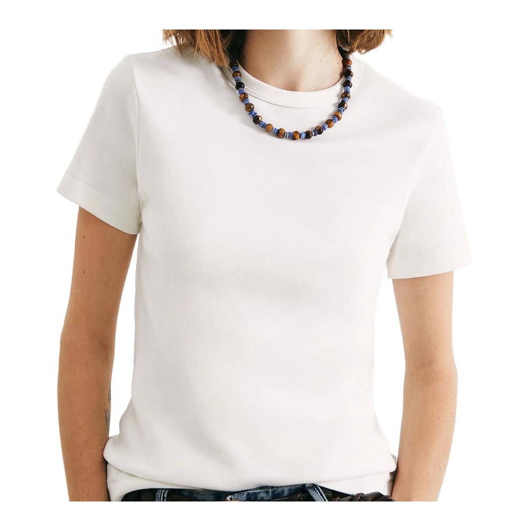 Blusa Hering De Malha Meia Manga 4H7A Branco Off