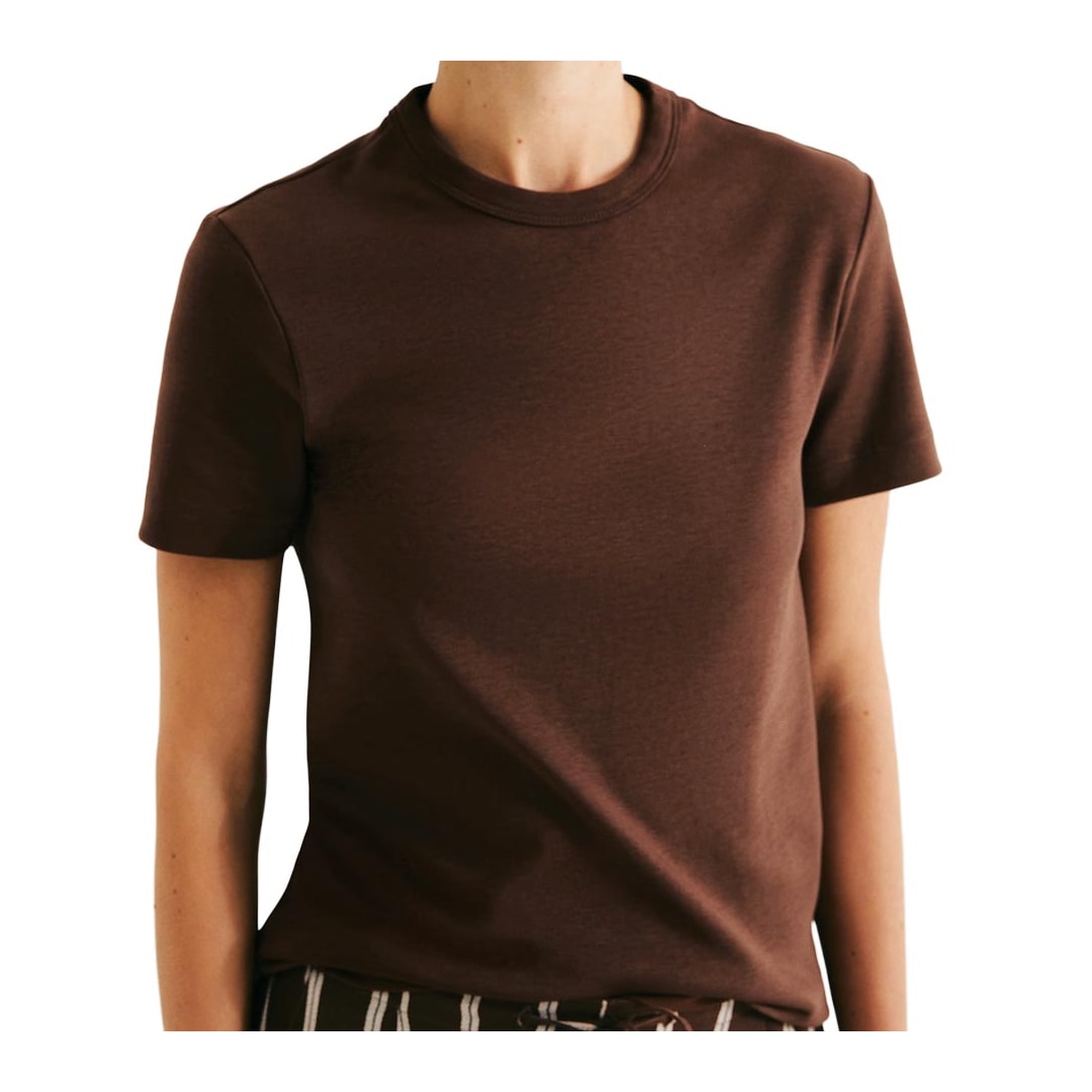 Blusa Hering De Malha Meia Manga 4H7a Marrom Medio Blusa Hering De Malha Meia Manga 4H7a Marrom Medio