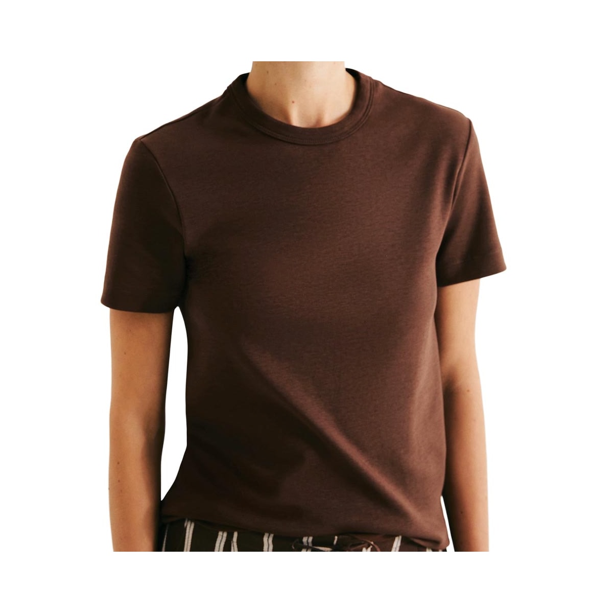 Blusa Hering De Malha Meia Manga 4H7a Marrom Medio