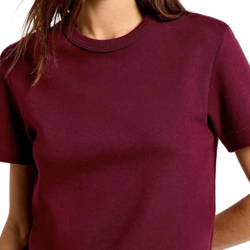 Detalhe - Blusa Hering De Malha Meia Manga 4H7A Marsala