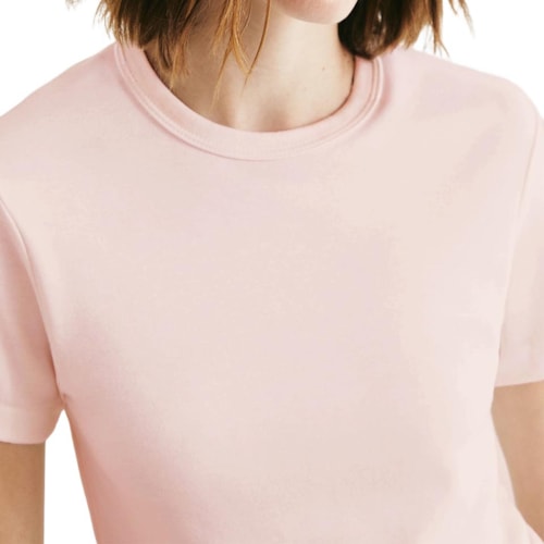 Detalhe - Blusa Hering De Malha Meia Manga 4H7a Rosa