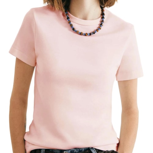 Blusa Hering De Malha Meia Manga 4H7a Rosa