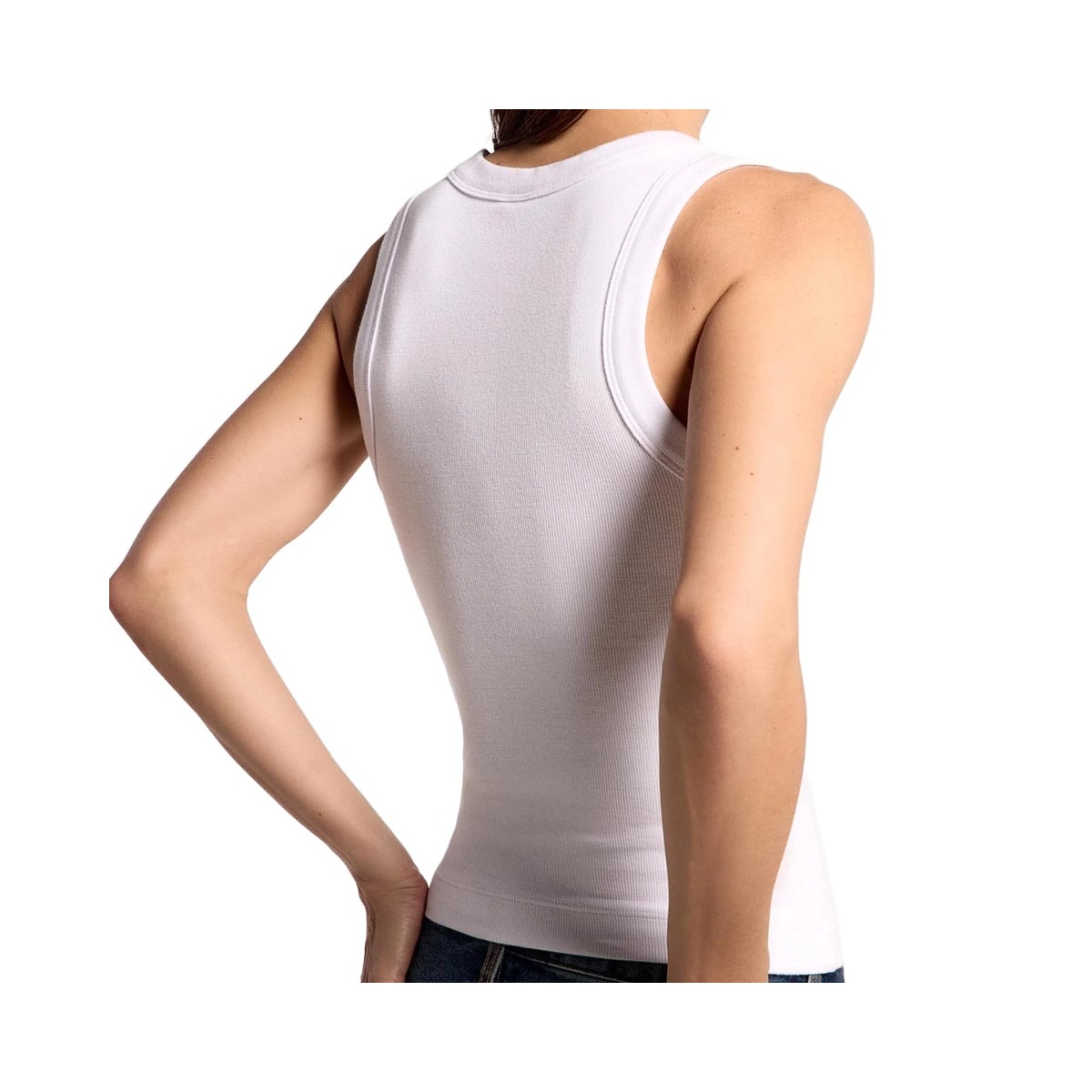 Blusa Hering De Malha Sem Manga 4Any Branco Blusa Hering De Malha Sem Manga 4Any Branco