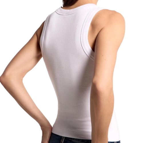 Detalhe - Blusa Hering De Malha Sem Manga 4Any Branco