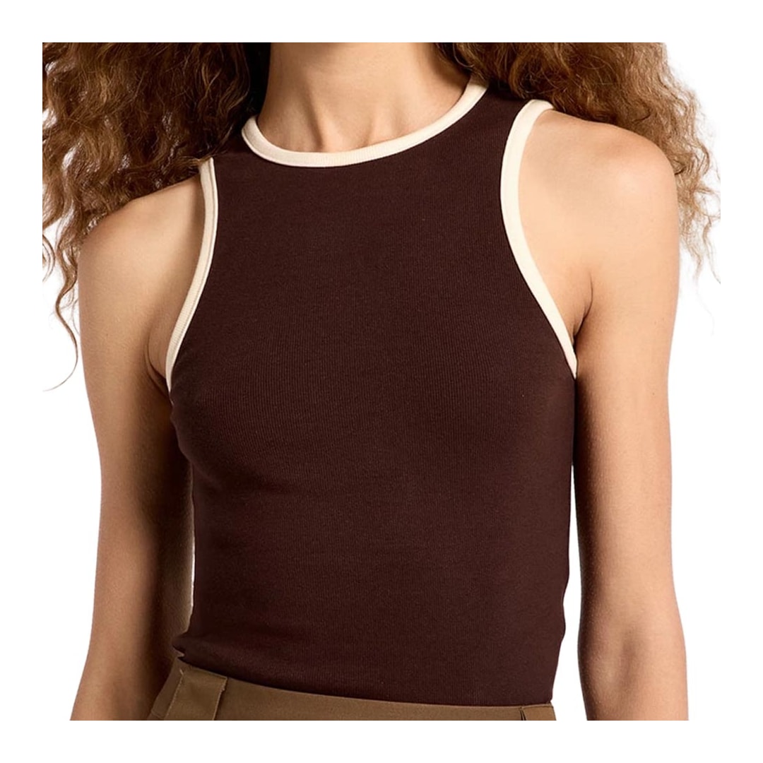Blusa Hering De Malha Sem Manga 4Ap9 Marrom