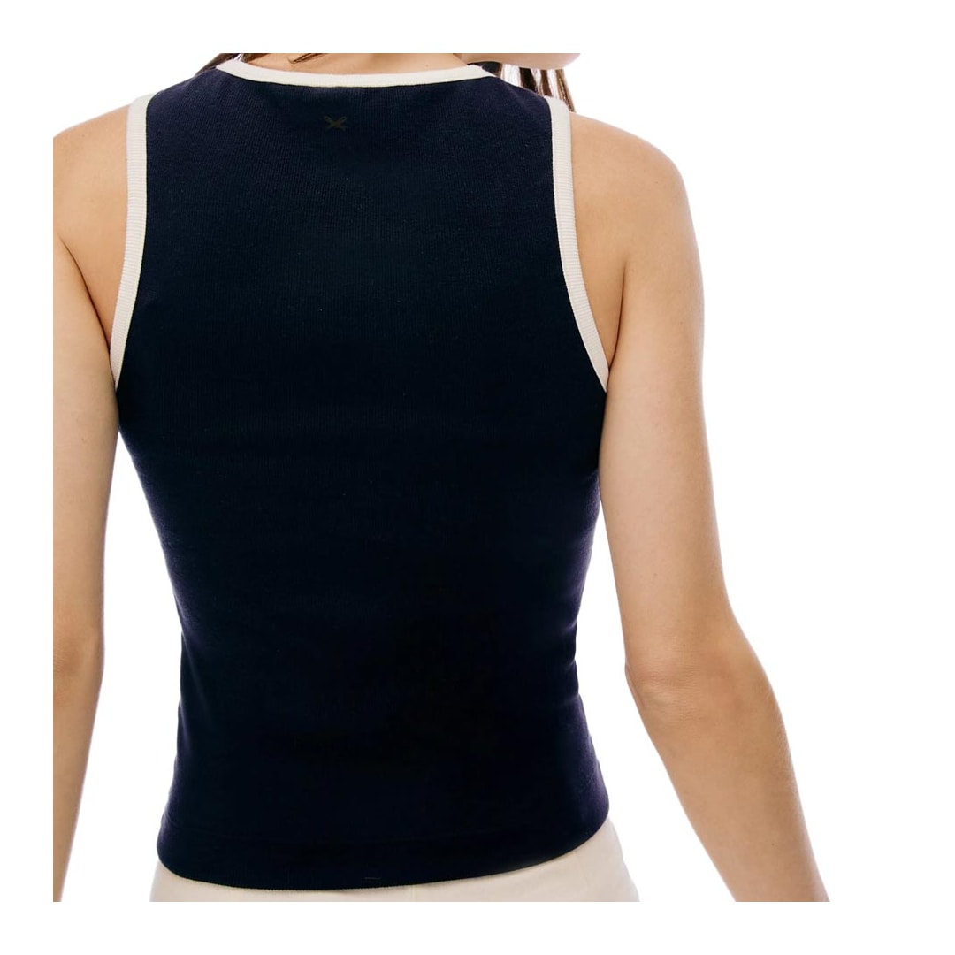 Blusa Hering De Malha Sem Manga 4Ap9 Preto/Creme Blusa Hering De Malha Sem Manga 4Ap9 Preto/Creme