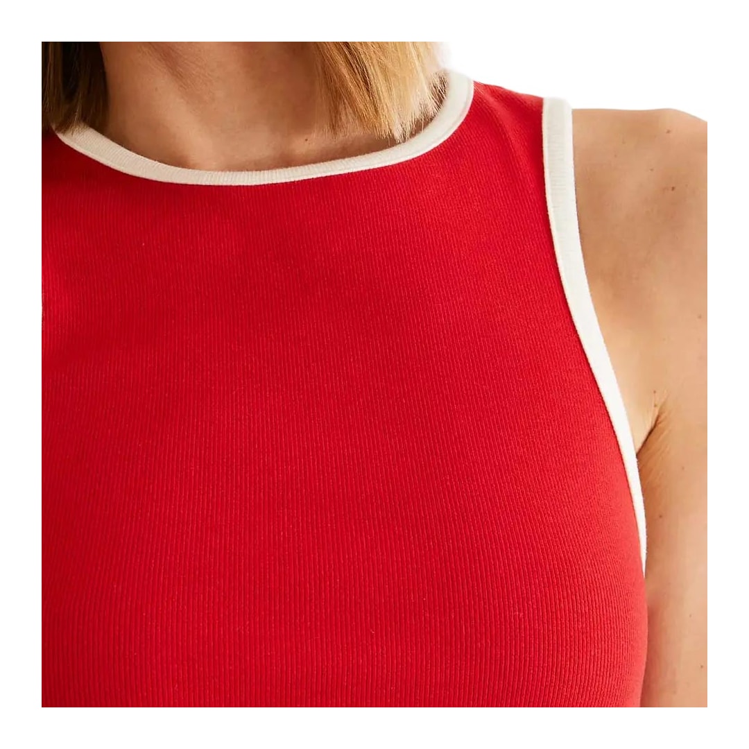 Blusa Hering De Malha Sem Manga 4Ap9 Vermelho