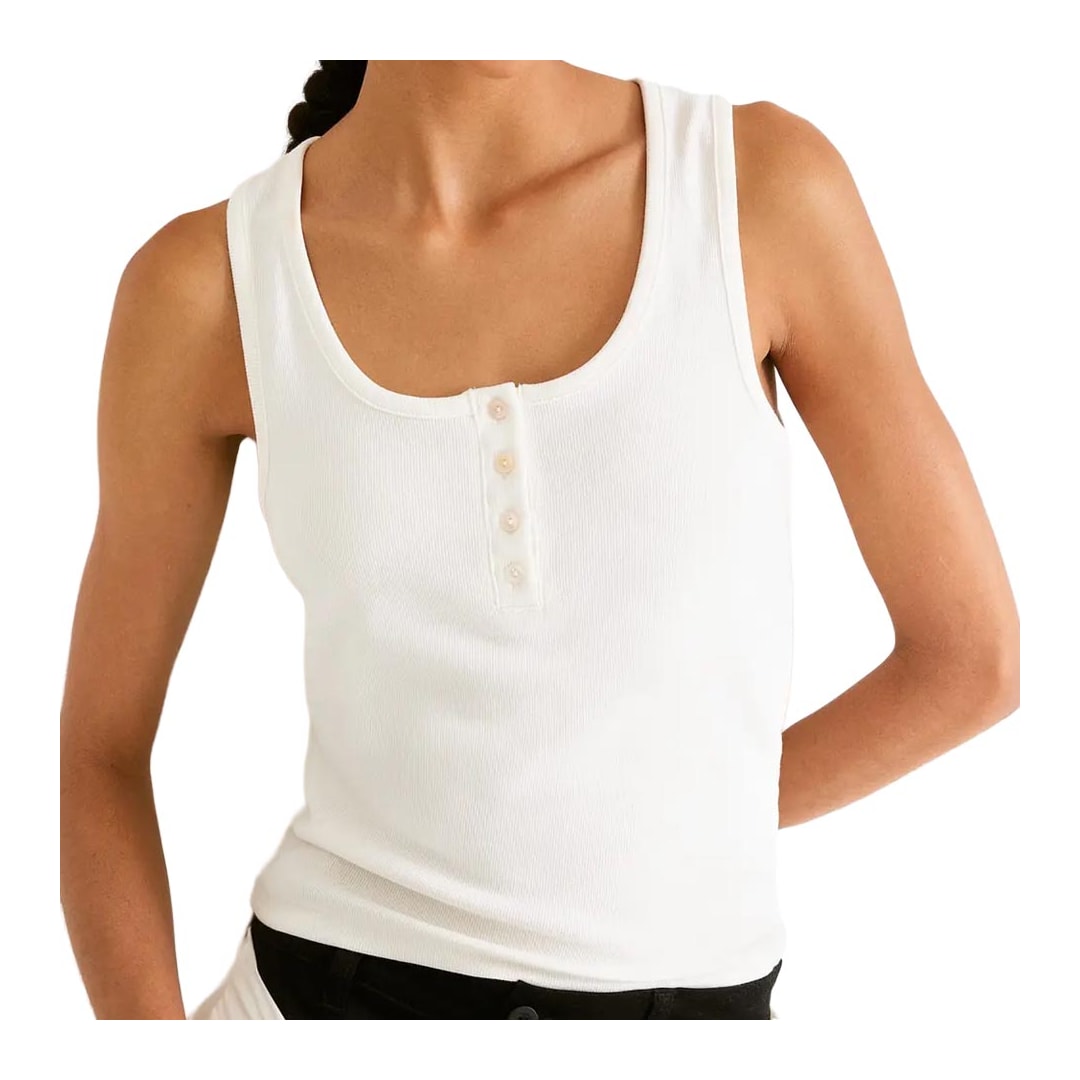 Blusa Hering De Malha Sem Manga 4Aqq Branco Off White Blusa Hering De Malha Sem Manga 4Aqq Branco Off White